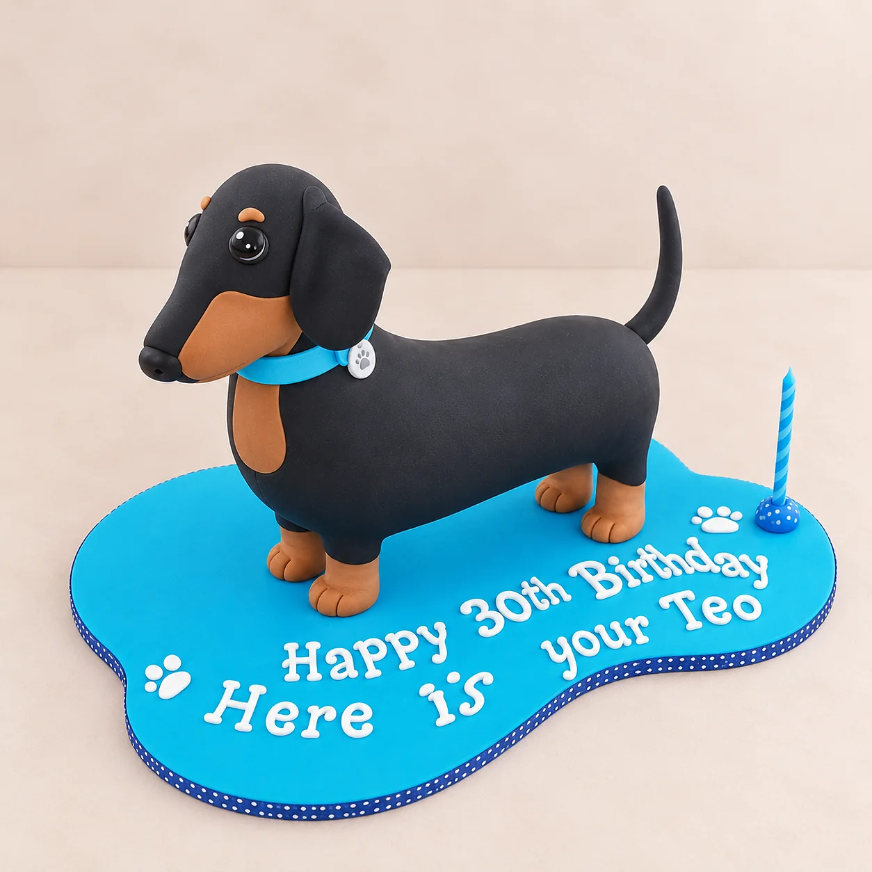 Dachshund shaped birthday cake