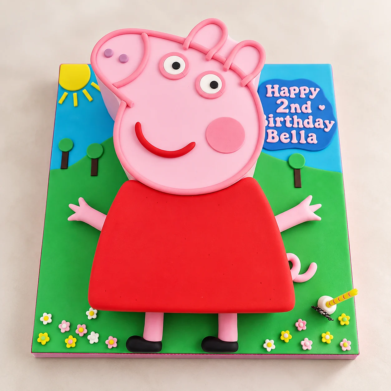 Peppa Pig themed children's birthday cake