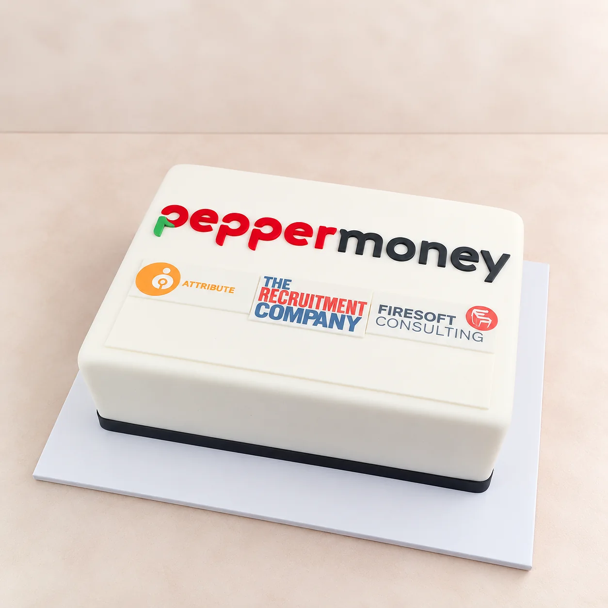 Pepper Money branded cake
