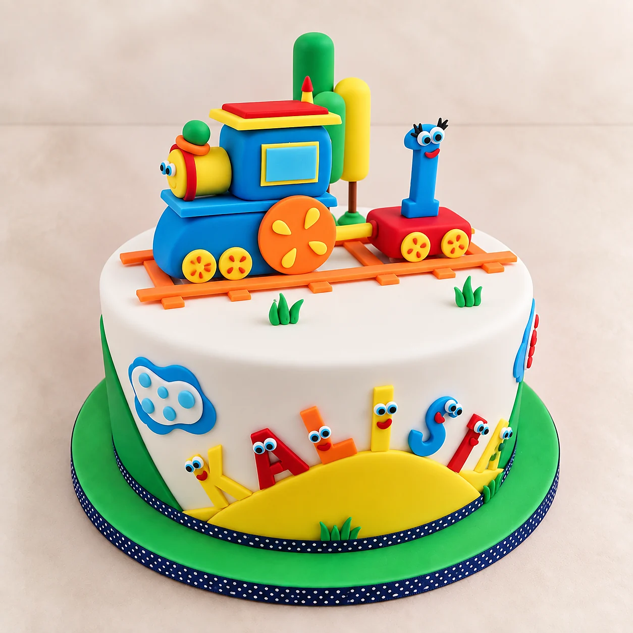 Train themed children's birthday cake