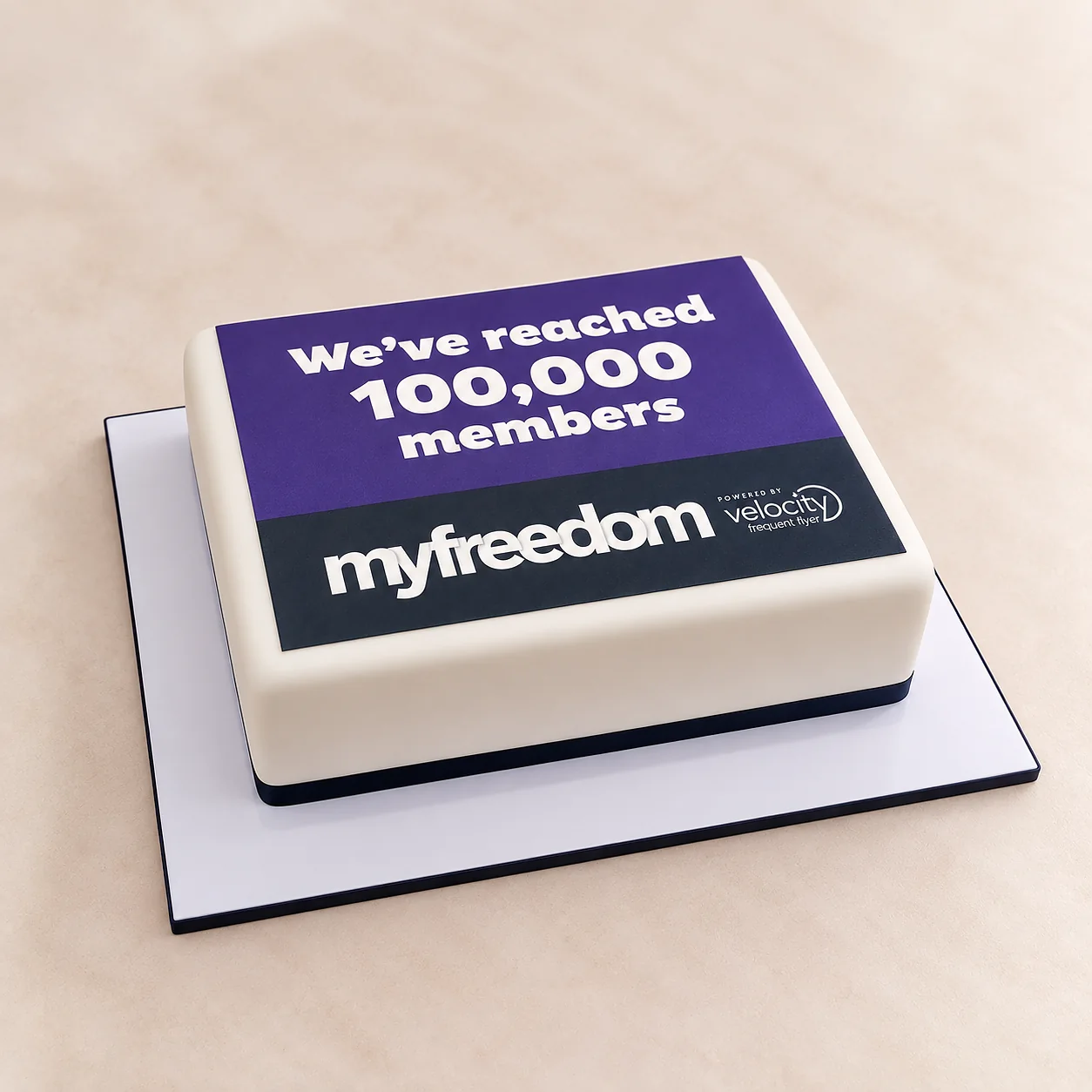 myfreedom and Velocity branded cake