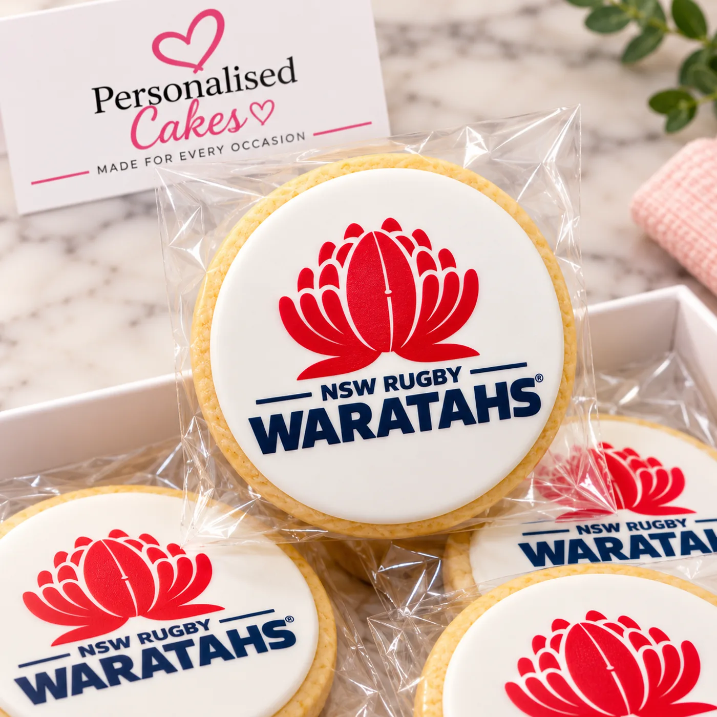 NSW Rugby Waratahs logo cookies