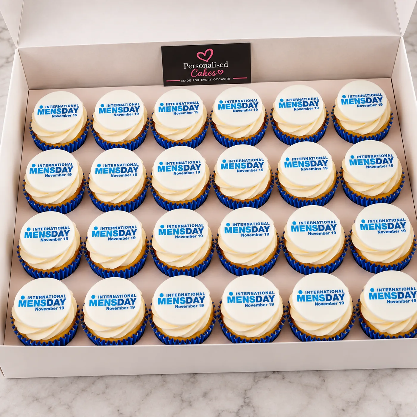 International Men’s Day branded cupcake order