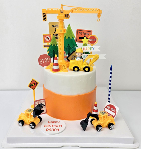 Excavator Boy Construction Cake